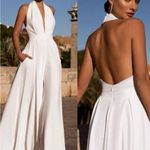 SheIn White Halter Jumpsuit Photo 1