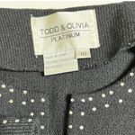 Black Knit Rhinestone Trim Blazer Jacket Women's 10 Todd & Olivia Photo 6