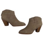 VIOLET & RED Jackson Laser Cut Topline Bootie Size 10 Taupe Almond Toe Gray Photo 3
