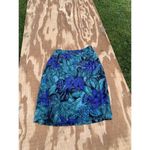 Kasper Vintage ASL Womens‎ Silk Skirt Size 6 Blue Green Floral Leaves Tropical Photo 4