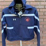 Under Armour Navy Auburn Tigers Cropped Half-Zip Hoodie Sweatshirt Womens Small Photo 1