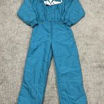 Roffe Ski Suit One Piece Snowsuit Full Zip Vintage Womens 14 Aqua Blue 80’s 90’s Black Photo 0