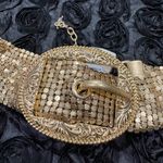 Anthropologie Anthropology Gold Mesh Belt Necklace with Ornate Buckle Photo 2