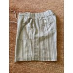 Talbots Shorts Women 12 Beige Linen Blend Utility Pocket Striped Mid Rise Photo 6