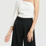 G. Label by Goop Celina One-Shoulder Puff Sleeve Top in Ivory Size 2 Retail $450 Photo 1