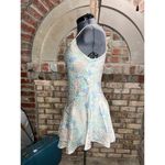 Cinema etolie negligee nightgown satin floral pink cream green swing skirt Size M Photo 3