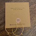 Goldie Lockes Boutique 1” gold hoops with African brass beading NEW boho chic Photo 1