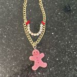 Betsey Johnson NWT  Pink Multi Glitter Rhinestone‎ Gingerbread Ornament Necklace Photo 9