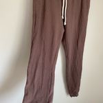 Aerie  Waffle Knit Chocolate Brown Joggers Sweatpants Small Cozy Lounge Earthy Photo 1