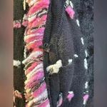 Vintage Pink Poodle Cardigan Sweater Black Pink Plaid Fringe 3x Retro Chic Fun Size XL Photo 6