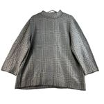 Chico's Chico’s 4 US XXL Metallic Plaid Zip Back Mock Neck Sweater Gray Classic Knit Photo 1