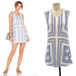 Lovers + Friends Lovers +‎ Friends Colette Dress Bella Scarf Print White Blue Size Medium Photo 1