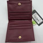 Badgley Mischka  Womens Short Bifold Card Wallet Plum Burgundy Vegan Leather NWT Photo 1