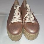 Rose gold glitter espadrilles women’s size 39 lace up Pink Photo 0