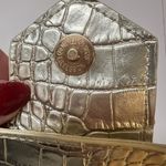 NWT JJ Winters Nikki Platinum Faux Croc Clutch Textured Envelope Bag Purse Gold Photo 7