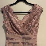 Tadashi Shoji Rose Gold Sequin Lace Floral Evening Cocktail Dress 4 Romantic Photo 1