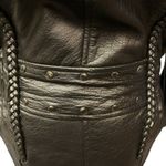 Leather King Braided Detail Sexy Fitted Black Leather Motorcycle Jacket Size S Photo 6