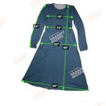 Boden Lucille Long Sleeve Jersey Midi Dress Navy Hunter Green Leaf Size 10 Long Blue Photo 8