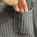 POL gray Chunky Chenille Knit Short Sleeve V-Neck Sweater Top Size M Photo 2