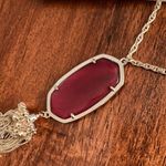 Kendra Scott NEW Rayne Necklace Red Stone Gold Plated Statement Long Pendant NWT Photo 3
