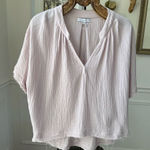 Young Fabulous and Broke  Orchid Gauze Short Sleeve Cropped Pink Lavender Blouse L Photo 0