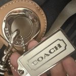 Coach  Hadley Shoulder Tote Dual Straps Striped Canvas Leather Travel Bag Photo 11