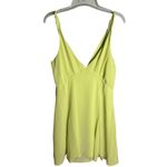 Abercrombie & Fitch V-Neck Twist Godet Mini Dress Lime Green Medium Tall NWT Photo 3