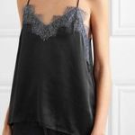 Cami NYC  The Racer Metallic Black Lace Trim silk Cami size xs Photo 0