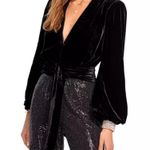 Ramy Brook Womens Jaxon Velvet Long Sleeves Cropped blazer top size medium Photo 10