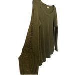 Love Riche cotton/wool blend distressed SLEEVE sweater SIZE S OLIVE GREEN Photo 3