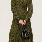 Baum Und Pferdgarten Allessia Wrap Dark Green Print Midi Maxi Dress Sz42 US 12 Photo 0