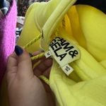 Pam & Gela  Neon Hoodie Long Sleeve Yellow Sweatshirt Size Medium Photo 3
