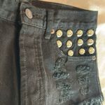 Necessary Clothing Jean Shorts Silver Studs Black Denim shorts, Size Small‎ Photo 2
