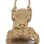 Vince braided leather “Quenelle” slingback heeled strappy sandals in “dune” tan Photo 2