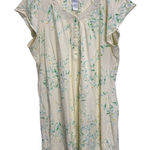 Aria  Floral Short Sleeve Cotton Nightgown Size XL Yellow Green Floral Cottage Photo 0