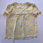 Elle Yellow Floral Smocked Blouse | Ruffle Detail | Spring Top | Size L Photo 6