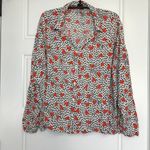 ASOS Heart Button Up Shirt Women's 12 Long Sleeves 100% Viscose Lightweight NEW Photo 1