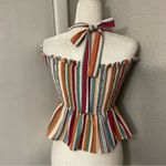 SheIn Multi-Color Striped Halter Top M Dopamine Balletcore Boho Coquette Girl Photo 1