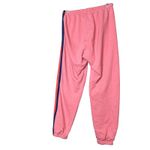 Aviator Nation Sweatpants Womens Medium Pink Neon Side Stripe Fleece Jogger USA Photo 2
