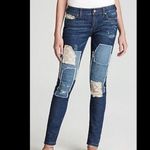 Free People Size 26 Hayes Patchwork Crochet Jeans Cottagecore Country Western Photo 5