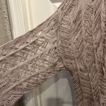 Hayden  Los Angeles Boho Open Cardigan Sweater‎ Large Crochet Dusty Pink Fringe Photo 1
