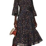 Veronica Beard NWT Shireen Button-Front Floral Print Pleated Dress in Ink Sz 2 Photo 0