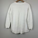 Athleta Sunset Lace Up Sweater Womens XS White Knit V-Neck Pullover Normcore Photo 3