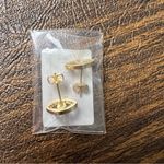 Adornia 14K Over Silver Crystal Evil Eye Studs Gold Photo 1