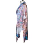 Chico's  Silk Medallion Print Ruana Paisley Print Wrap Kimono with Tassel S/M Photo 2