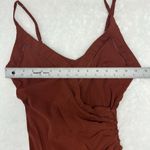 Free People  Dylan V-neck Wine red Wrap Mini dress. Sz M minimalist Photo 8