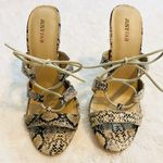 JustFab Python Snakeskin Lace Up Open Toe High Heel Sandals Size 5.5 my Photo 1