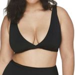 ANDIE Belmar Top Black Bikini Swimwear Bathing Suit Twisted V Neck Size L New Photo 1