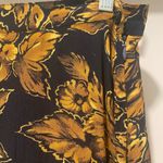 Jones New York Vintage 90s Black & Gold Yellow Maxi Floral Skirt Photo 3