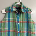 Ralph Lauren Polo Sport  Green Plaid Sleeveless Button Down Shirt Size 6 Photo 6